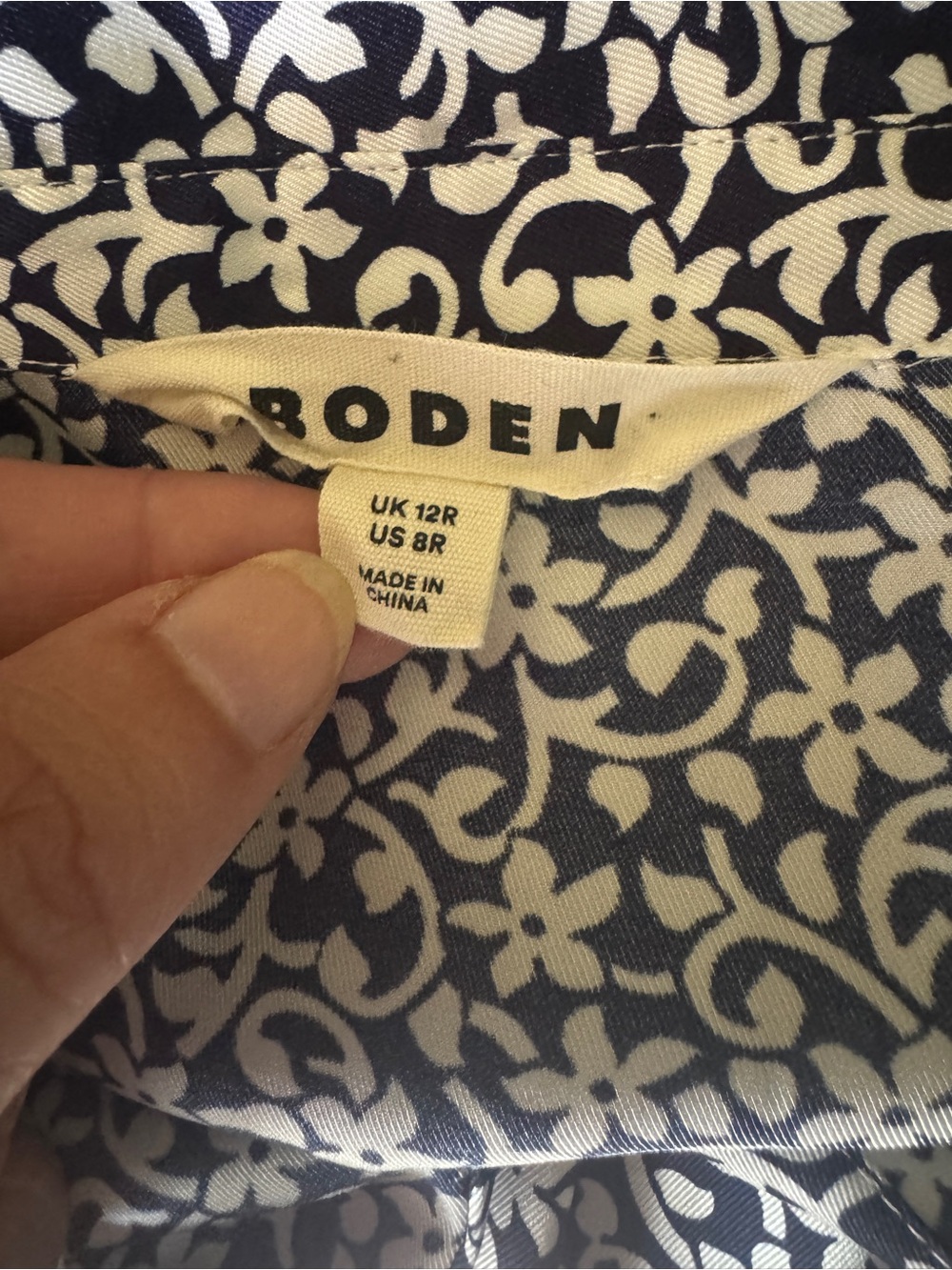 Boden Navy and White Floral Midi Shirt Dress - Picture 10 of 14